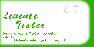 levente tisler business card